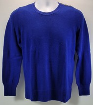 MM) GAP Women&#39;s Blue Pullover Long Sleeve Sweater Medium Luxe Crew Neck - £11.67 GBP