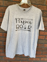 Papa Bear T-Shirt Large Short Sleeve Gray Tee Top Arrow Tent Tri Blend P... - £2.19 GBP