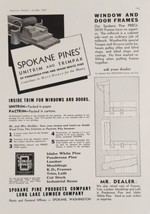 1937 Print Ad Spokane Pines Window &amp; Door Frames Long Lake Lumber Spokane,WA - £16.71 GBP
