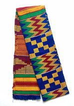 Kente Handwoven Scarf Kente Stole Asante Sash African Textile African Ar... - $24.99