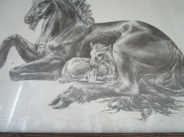 Mother and Foal UNICORNS Lithograph Print M. Peña•1981 signed in plate - £98.92 GBP