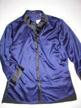 Womens New XS Blue Dark Black NWT $138 Tahari Blouse Top Long Sleeves Of... - $136.62