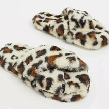 ASOS ~ Open Toe ~ Crossover ~ Slippers ~ Size Medium ~ Leopard ~ Faux Fur - £18.39 GBP