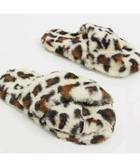 ASOS ~ Open Toe ~ Crossover ~ Slippers ~ Size Medium ~ Leopard ~ Faux Fur - $445.14 MXN