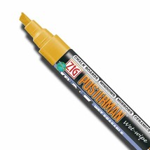 Gold Color Chalk Marker Pen Broad 6mm Chisel Ti P Wet Wipe Zig Posterman PMA-550 - £13.56 GBP