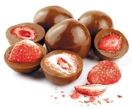 Andy Anand Belgian 24 pcs Milk Chocolate Covered Freeze Dried Strawberries Gift - £27.56 GBP
