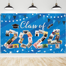 Graduation Decorations Class of 2024, Blue Congrats Grad Banner (Stick Photos), - £14.87 GBP