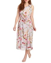 New Anne Klein Pink Floral Midi Belted Dress Size M Size L Size Xl $139 - £44.89 GBP