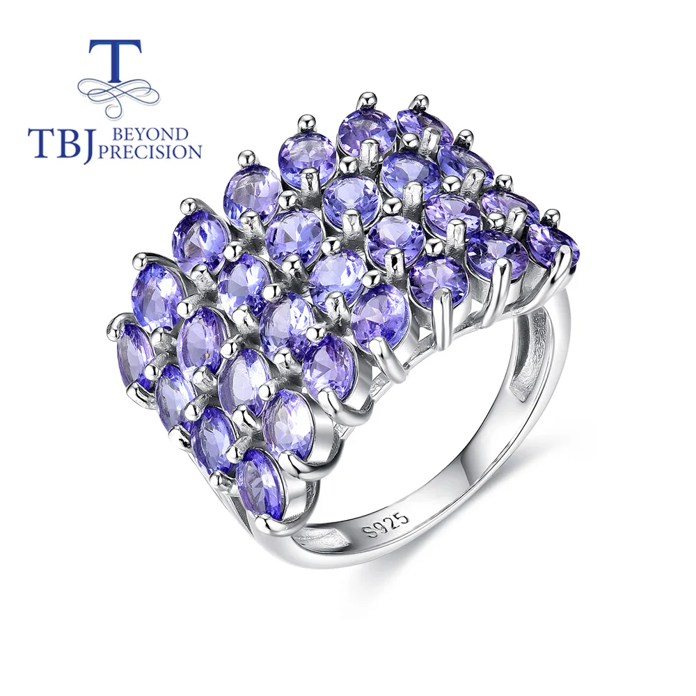 Luxury design Tanzanite oval 3*4mm gemstone big ring 925 sterling silver women f - £215.50 GBP