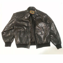 G-III Global Identity Men Size XL Black Leather Pilot Jacket Made in India  - $58.16