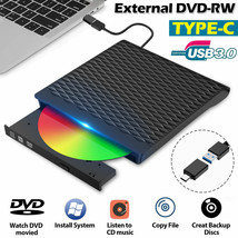Slim External CD DVD RW Drive USB 3.0 Burner Writer Hard Disk Reader Player PC - £32.14 GBP