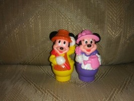 2 Disney Arco Minnie Mickey Mouse Finger Puppet Toys Vintage VTG 2-3/4&quot; Tall - £11.83 GBP