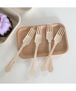 Disposable Wood Chip Tableware Environmental Protection Spoon - £11.58 GBP