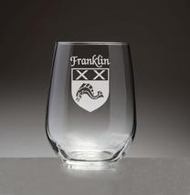 Franklin Irish Coat of Arms Stemless Wine Glasses (Sand Etched) - £54.35 GBP