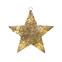 Sparkling Cotton Thread Christmas Décor w/ Lights - Star - £21.06 GBP
