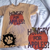 &quot;Hungry for apples?&quot;, T-Shirt, Medium, Yellow, American Apparel, Rick An... - £12.01 GBP