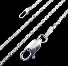 1.5MM Solid 925 Sterling Silver Italian Diamond Cut Rope Chain Necklace Italy - £17.96 GBP+