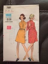 VTG  Vogue 7661 Sewing Pattern Knee Length One Piece Dress Size 10 Bust ... - $9.49