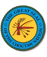 Round Choctaw Nation Seal Native American Indian Vinyl Sticker Decal 4&quot; - $3.99