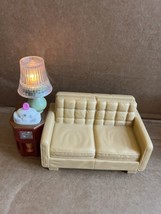 FISHER PRICE Loving Family Dollhouse LIVING ROOM COUCH SOFA LAMP RADIO S... - $12.82