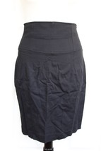 Club Monaco 6 High Waist Black Pencil Skirt Viscose Wool Stretch Back Vent - £15.83 GBP