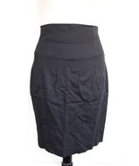Club Monaco 6 High Waist Black Pencil Skirt Viscose Wool Stretch Back Vent - £15.53 GBP