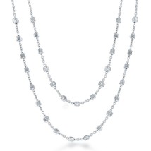 Sterling Silver Double Strand Square Beads Necklace - £91.95 GBP