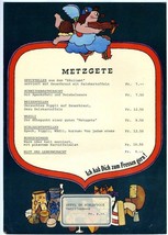 Metzgete Pig Roast Menu Switzerland 1980&#39;s Cupid Crossbow - £31.43 GBP