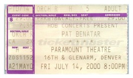 Pat Benatar Concert Ticket Stub Juillet 14 2000 Denver Colorado - £26.70 GBP