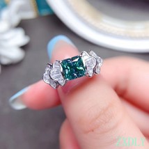 New luxury exquisite crackling green moissanite ring for women jewelry engagemen - £54.98 GBP