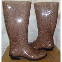 UGG SHAYE Cable Knit  Rain Tall Boots w Fur Insole Size US 5, EU 36 NEW 1012350 - £39.55 GBP