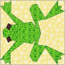 ALL STITCHES - FROG PAPER PIECING QUILT BLOCK PATTERN .PDF -096A - £2.15 GBP