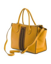 Roberto Pancani Made In Italy Large Tote Yellow Leather Shoulder Bag - £202.60 GBP