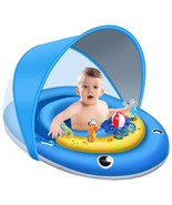Baby Pool Float With Canopy Upf50+ Sun Protection, 6-24 Months Inflatabl... - £48.75 GBP