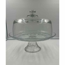 Vintage Solid Glass Dome Starburst Cake Stand Punch Bowl Pedestal 12” - $60.74