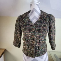 Womans Anne Taylor Loft Petites Cropped Wool Blend Blazer/Jacket Size 0 petitie - £15.05 GBP