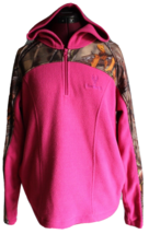 Huntworth Women&#39;s Pink/Camo 1/4 Zip Fleece Long Sleeve Hoodie ~M~ - £13.15 GBP