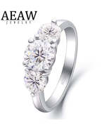 AEAW JEWELRY- Original 2.0ctw 6.5mm Round Brilliant Cut Moissanite Engag... - £759.38 GBP