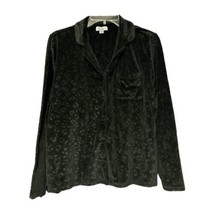 Nicole Miller Women Black Soft Velvet Button Embossed Pajama Top Size Small - £10.15 GBP