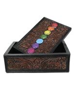 Metaphysical Rainbow 7 Chakra Zone Floral Scrollwork Tarot Cards Trinket... - €21,45 EUR