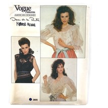 Vogue 2805 Oscar de la Renta Ruffled Lace Blouse Pattern Misses Size 6 Uncut Vtg - £23.49 GBP
