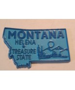 Montana die cut rubber fridge magnet blue Helena treasure state mountain... - $13.98 CAD