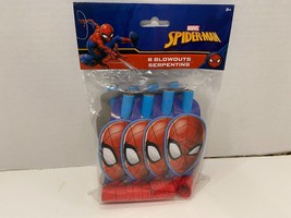 Spider-Man birthday party BLOWOUTS 8pcs Favors Marvel Superhero New in Package - £4.35 GBP