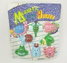 Vintage Magnetic Memo Holders Animal Plastic Magnets Bug Butterfly Snail Cricket - £22.92 GBP
