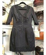 Catherine Malandrino 3/4 Ärmel Ausgeschnitten Detail Kleiner Schwarz Kle... - $117.99