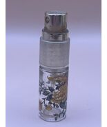 Vintage Travel Perfume Bottle Glass Floral Print Metal Spray Top 1960s-70s - €16,28 EUR