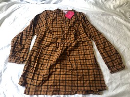 Isabel maternity long sleeve brushed flannel maternity top brown Plaid M NWT! - $23.74