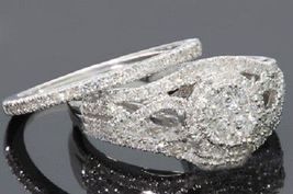 Ladies 14K White Gold Finish Round Cut Diamond Engagement Ring Bridal Se... - $94.11