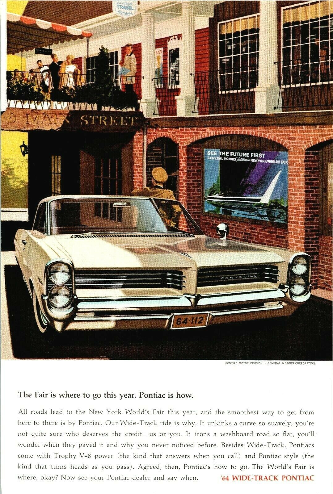 Vintage 1964 Pontiac All Roads Lead To The Fair This Year Advertisement - $6.49