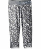 Nike Kids Girls&#39; Pro Allover Print 1 Training Capri Legging, Wolf Grey, ... - $470.22 MXN